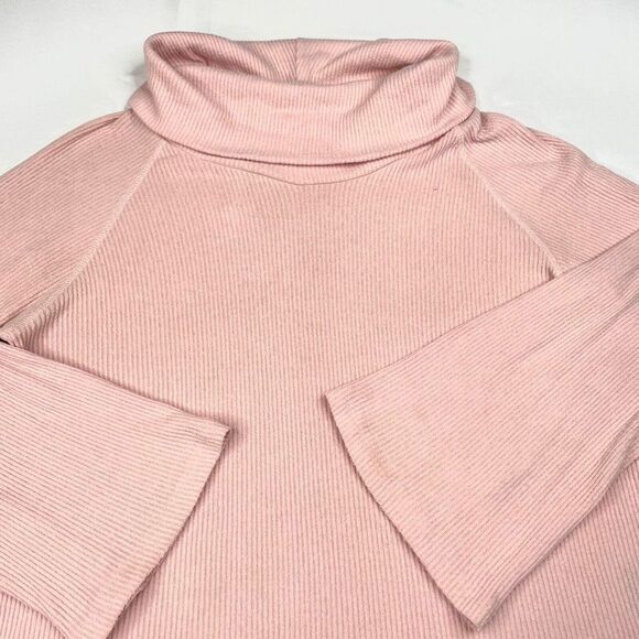 Anthropologie Maeve Ribbed Pink Turtleneck Top - Picture 8 of 10